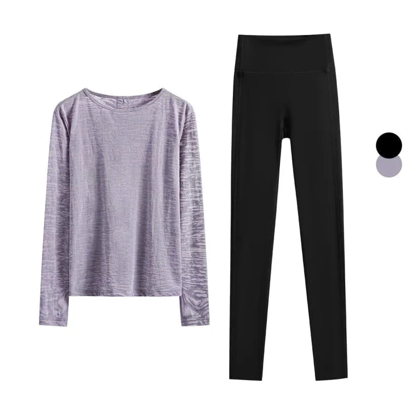 Ensemble Yoga Femme | Zen Premium Style : confort et élégance  Purple Set-2 / XL(60kg-65kg)