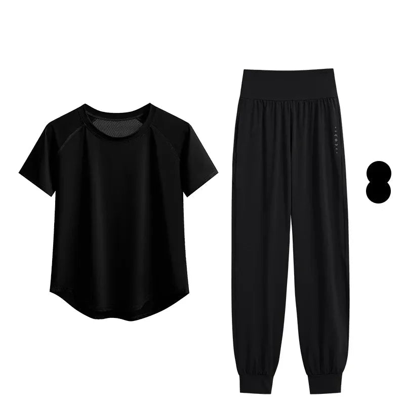 Ensemble Yoga Femme | Zen Premium Sunny : Confort et Performance Black Set / 4XL(72.5kg-80kg)