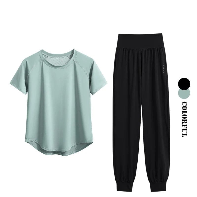 Ensemble Yoga Femme | Zen Premium Sunny : Confort et Performance Green Set / 4XL(72.5kg-80kg)