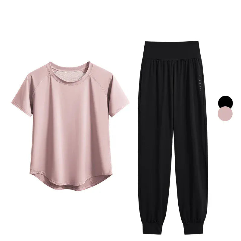 Ensemble Yoga Femme | Zen Premium Sunny : Confort et Performance Pink Set / 4XL(72.5kg-80kg)