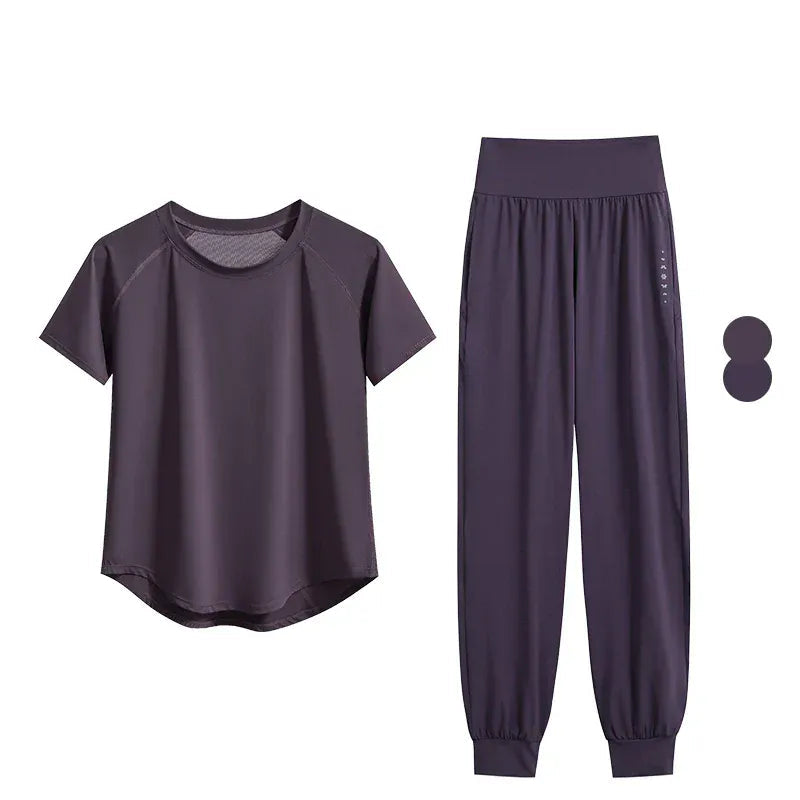Ensemble Yoga Femme | Zen Premium Sunny : Confort et Performance Purple Set / 4XL(72.5kg-80kg)