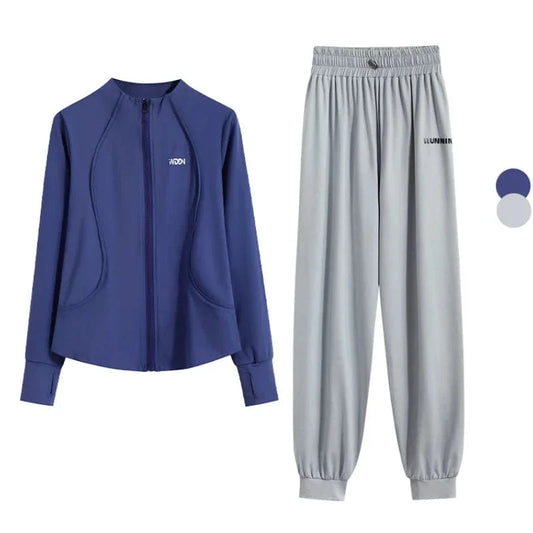 Ensemble Yoga Femme | Zen Premium Survet : un confort premium  Blue Set-1 / 4XL(82.5kg-90kg)