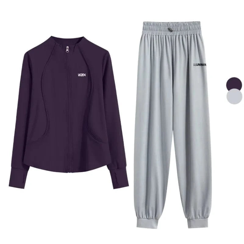 Ensemble Yoga Femme | Zen Premium Survet : un confort premium  Purple Set-1 / 4XL(82.5kg-90kg)