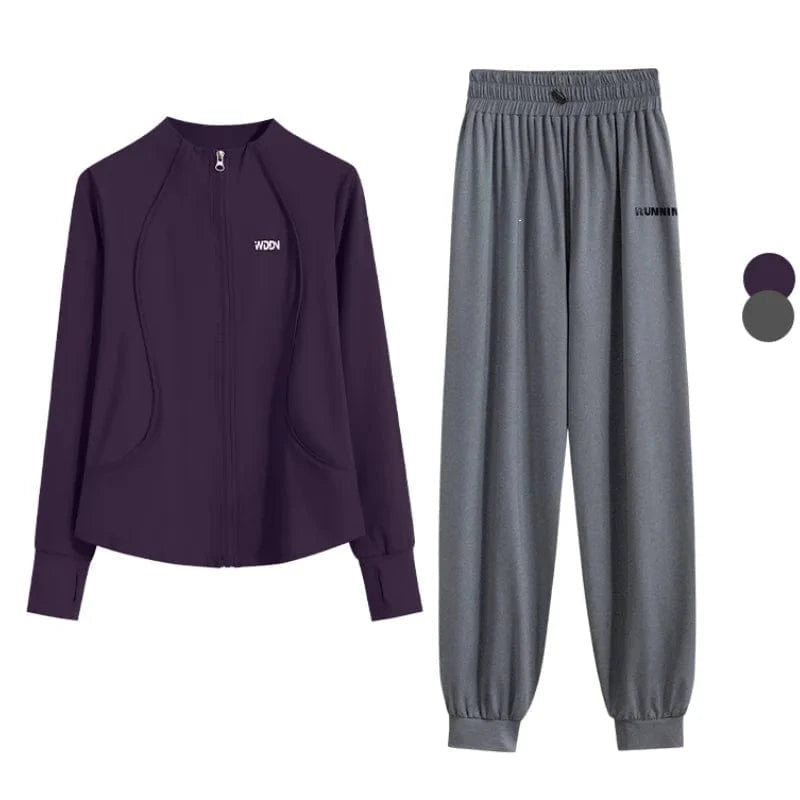 Ensemble Yoga Femme | Zen Premium Survet : un confort premium  Purple Set-2 / 4XL(82.5kg-90kg)
