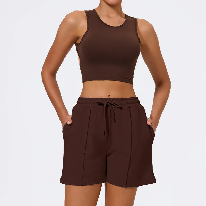 Ensemble Yoga Femme | Zen Short Bras : confortable et respirant  brown / XL