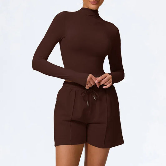 Ensemble Yoga Femme | Zen Short Long : maintien et liberté de bouger brown / XL