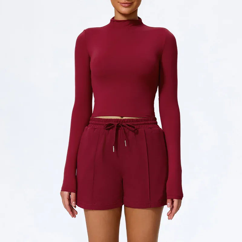 Ensemble Yoga Femme | Zen Short Long : maintien et liberté de bouger wine / XL