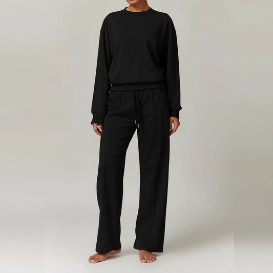 Ensemble Yoga Femme | Zen Style Sweat : Pratiquez avec élégance Advanced Black Set 2 / XL