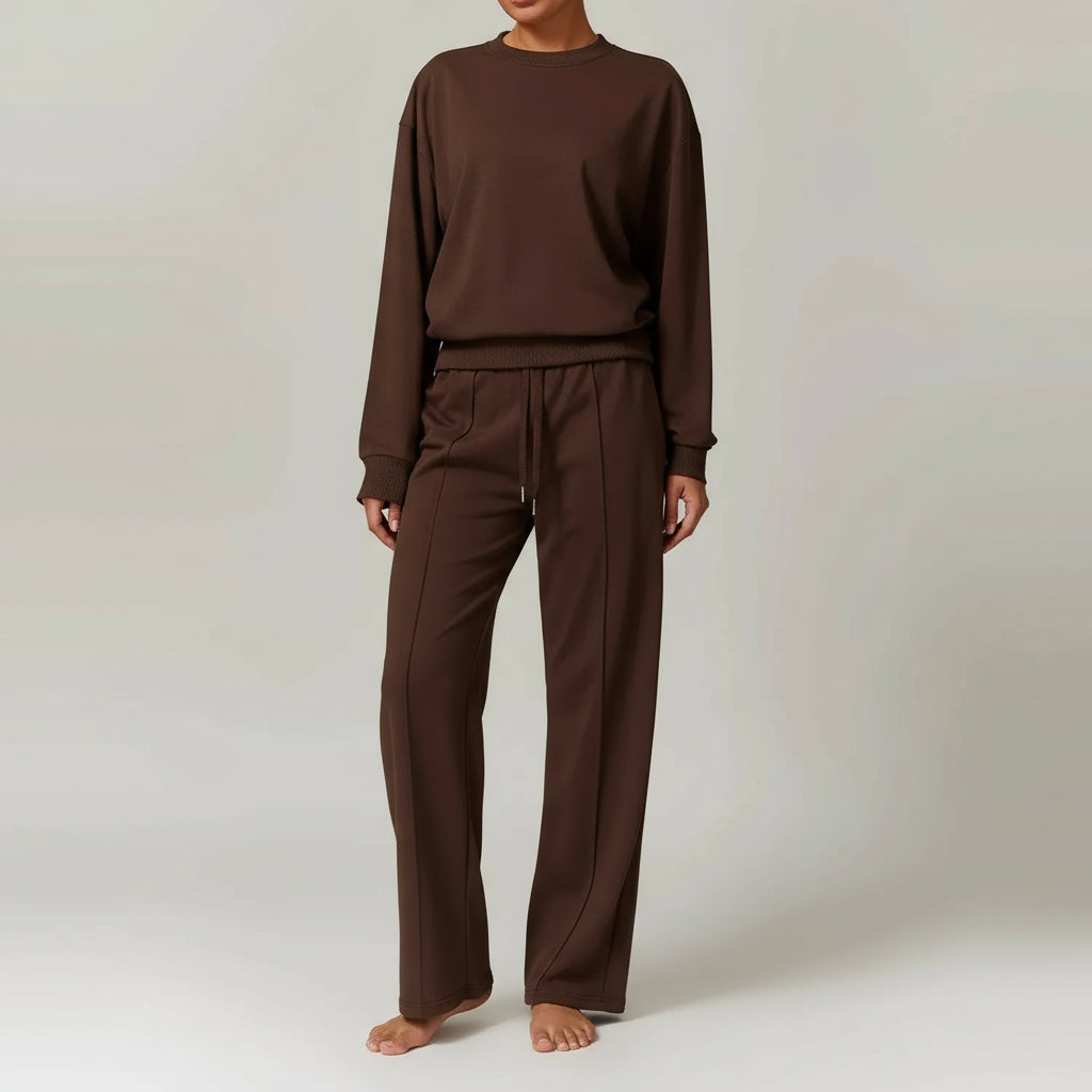 Ensemble Yoga Femme | Zen Style Sweat : Pratiquez avec élégance Coffee colored Set 2 / XL