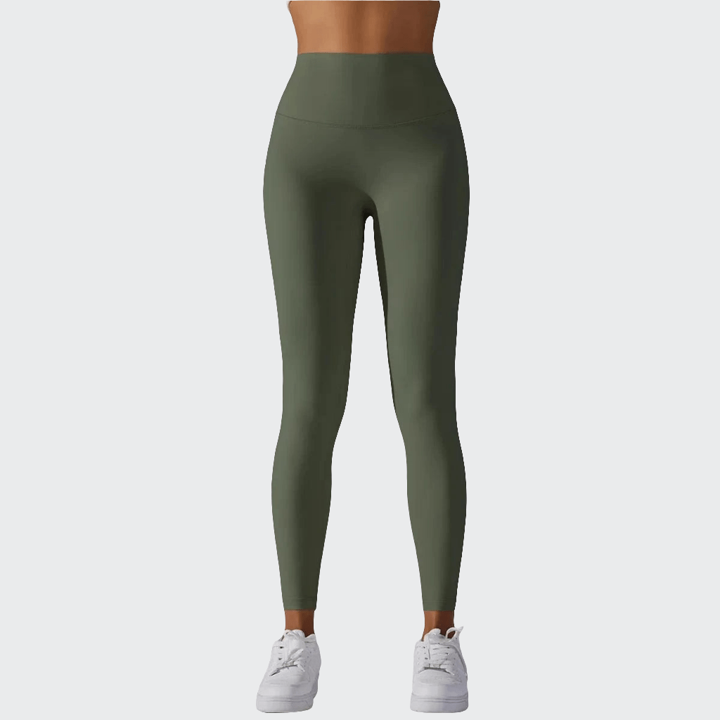 Pantalon Yoga Femme | Leggins Regular Taille Haute Army Green / XS