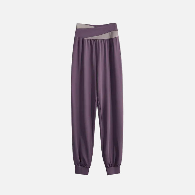 Pantalon Yoga Femme | Premium Croise : coupe fluide et confortable Purple / XXL(64kg-72kg)