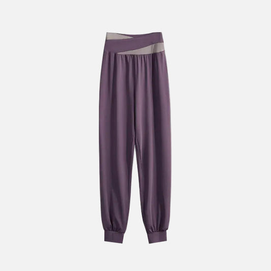Pantalon Yoga Femme | Premium Croise : coupe fluide et confortable Purple / XXL(64kg-72kg)