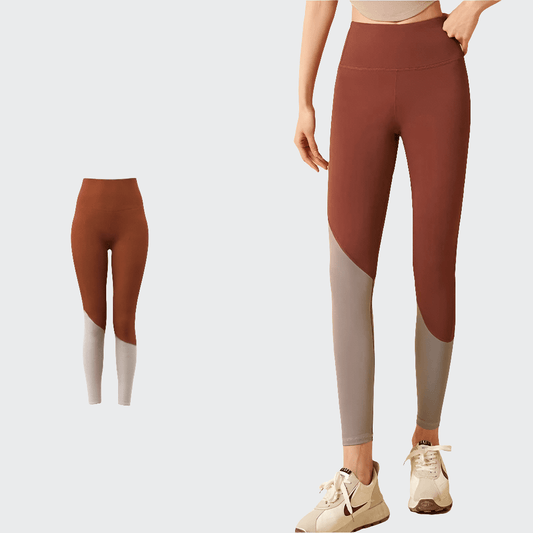 Pantalon Yoga Femme | Slim Bi-Colore Caramel / S