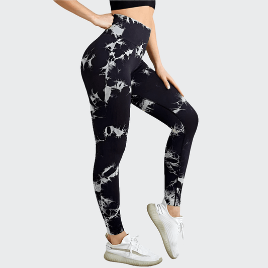 Pantalon Yoga Femme | Slim Peint BLACK / S