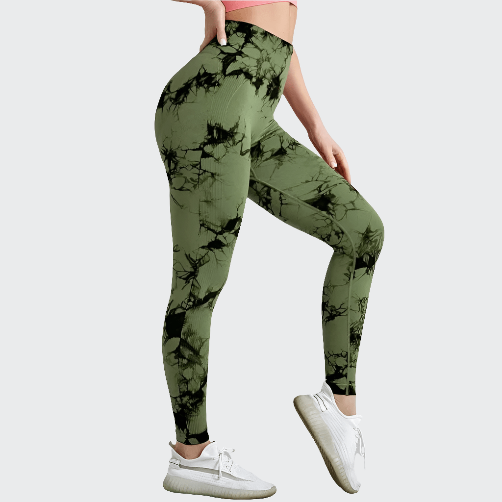 Pantalon Yoga Femme | Slim Peint GREEN / S