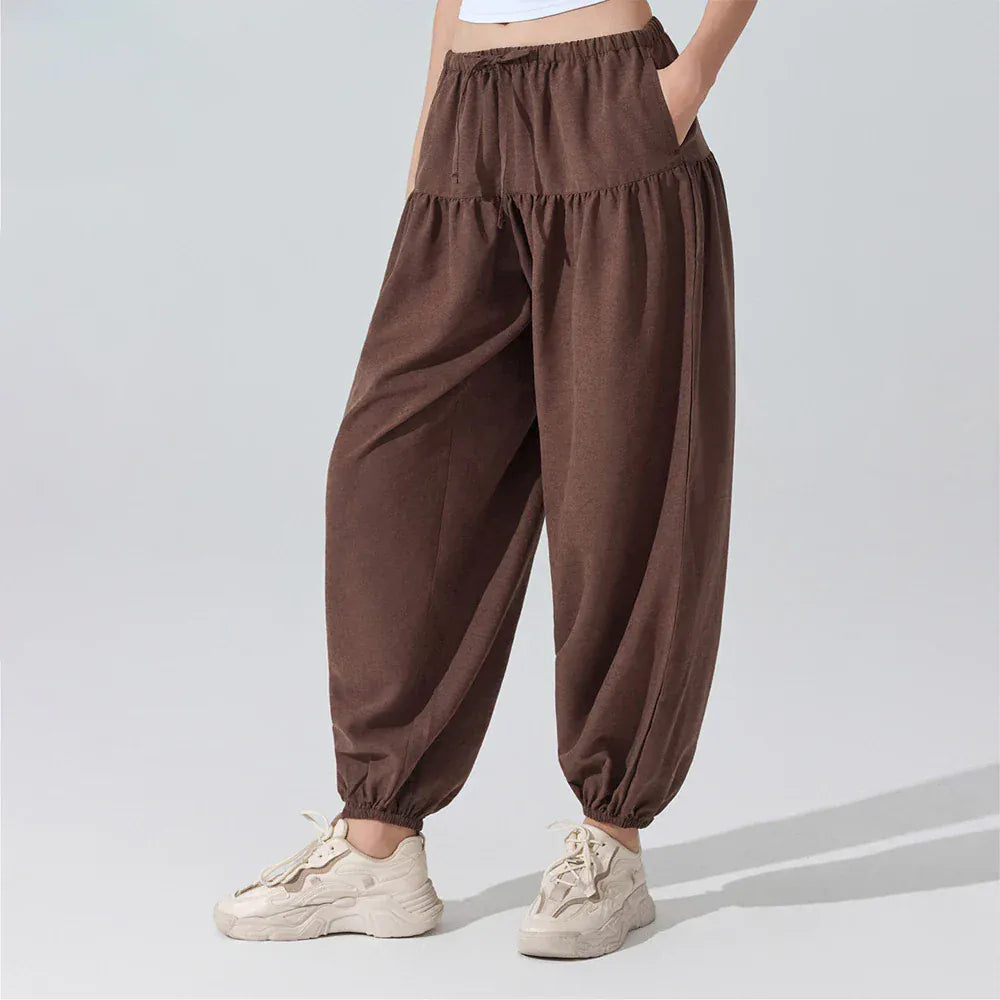 Pantalon Yoga Femme|Zen Ample Sarouel : coupe large et fluide Brown / L