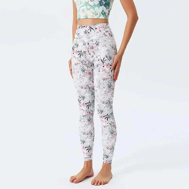 Pantalon yoga femme | Zen color flower : style floral et confort Light Pink Flower / XL