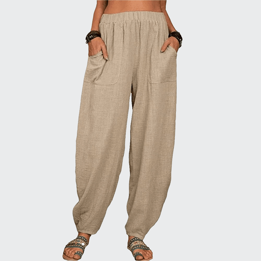Pantalon Yoga Femme | Zen Cool Retro : pour un style unique Khaki / XXXL