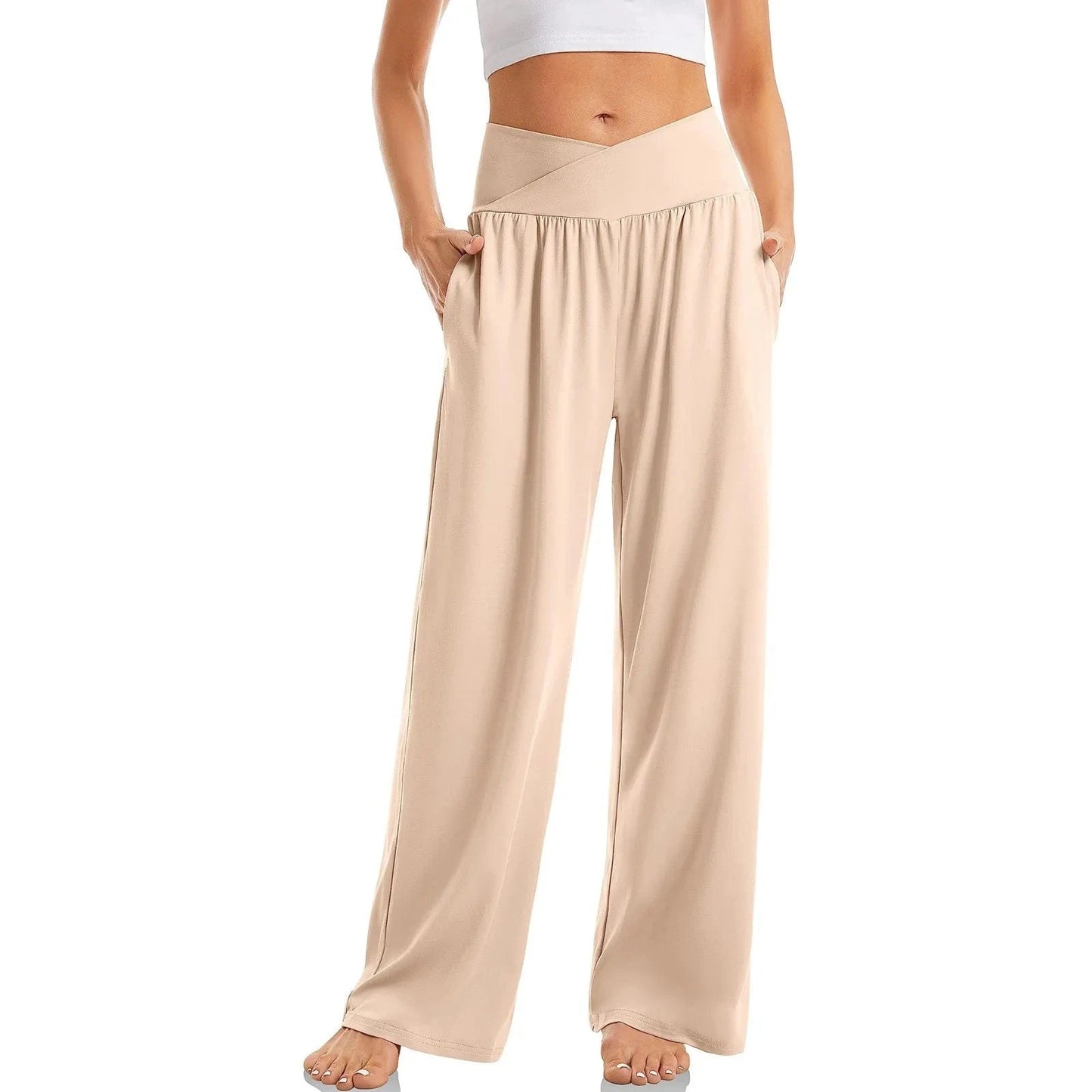 Pantalon yoga femme | Zen Fitness Large Beige / XL