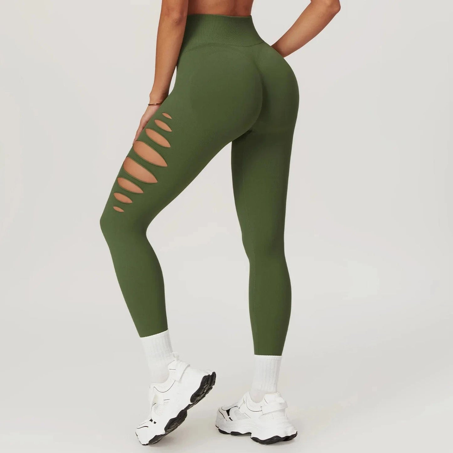 Pantalon Yoga Femme | Zen Pant Ajoure : style ajoure et extensible Grass and wood green / XL