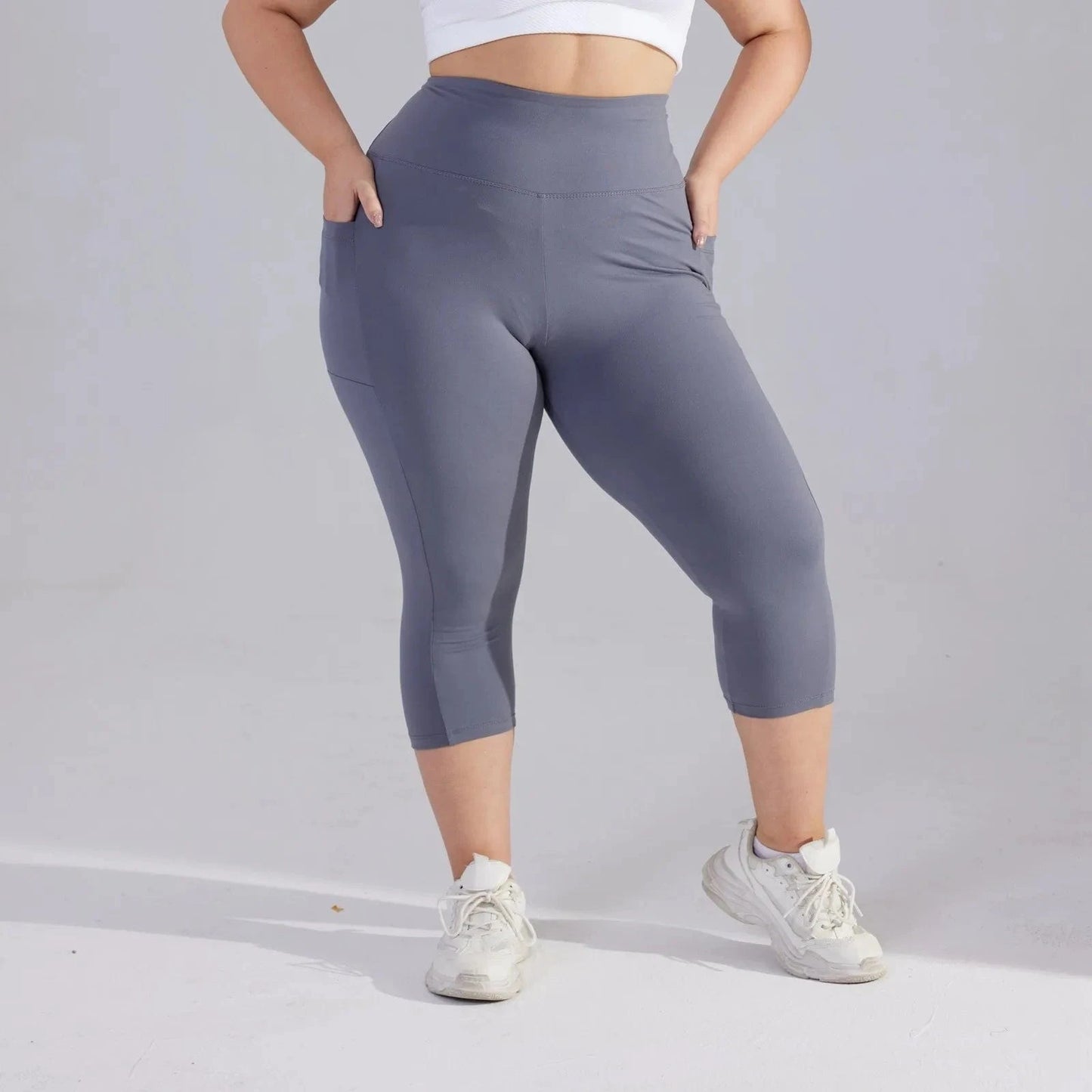 Pantalon Yoga Femme | Zen Plus Pantacourt : s'adapte à vos formes. Dark Gray / 5XL