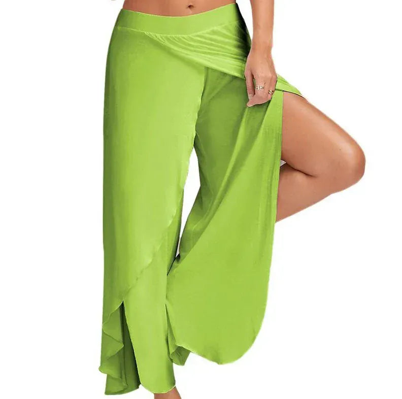 Pantalon Yoga Femme | Zen Super Fente 8754-Light Green / S