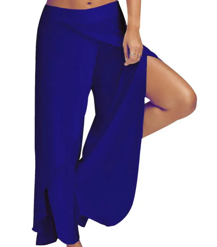 Pantalon Yoga Femme | Zen Super Fente 8754-Navy Blue / S