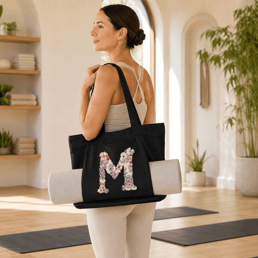 Sac de Yoga | Yogi Lettre Noir : élégant et fonctionnel