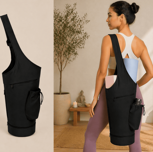 Sac pour tapis de yoga | Large Yogi : sac yoga pratique et spacieux  Noir