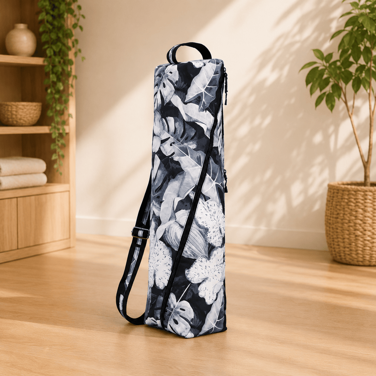 Sac pour tapis de yoga | Zen Travel Pro : Léger & Résistant Décor Feuille