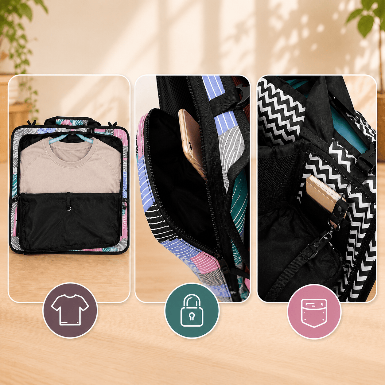 Sac Tapis de Yoga Bohème Multipoche & Gourde | ZenYopi