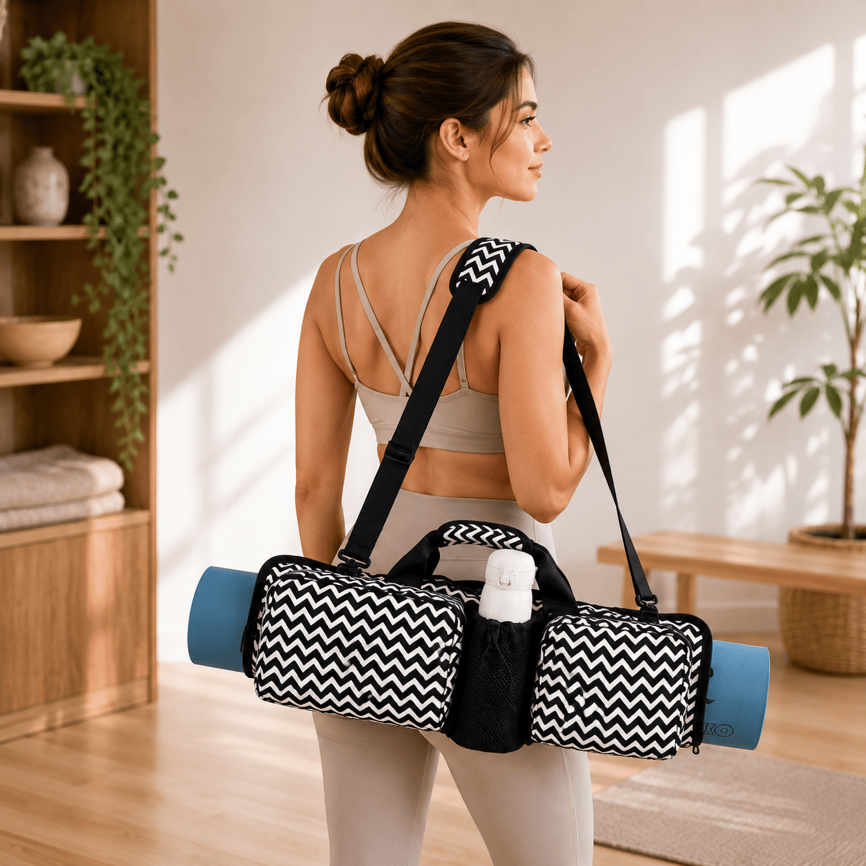 Sac Tapis de Yoga Bohème Multipoche & Gourde | ZenYopi