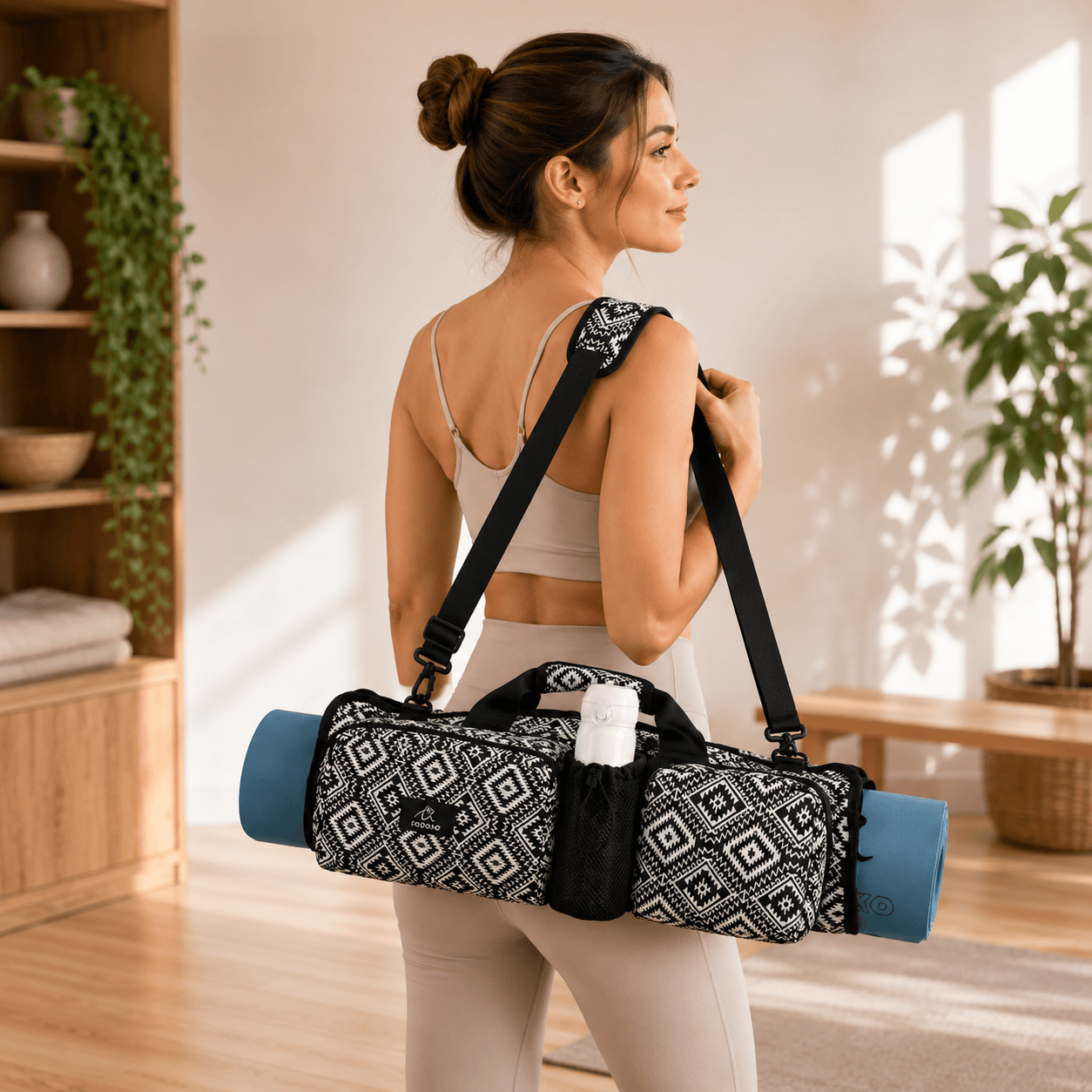 Sac Tapis de Yoga Bohème Multipoche & Gourde | ZenYopi