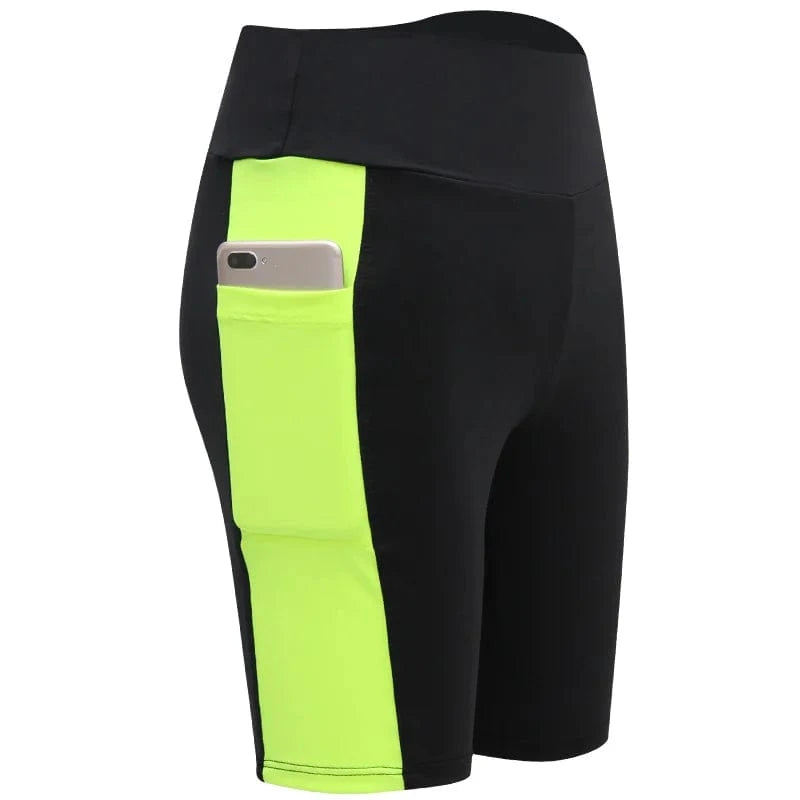 Short Yoga Femme | Bi-Color Long B-Fluorescent green / L