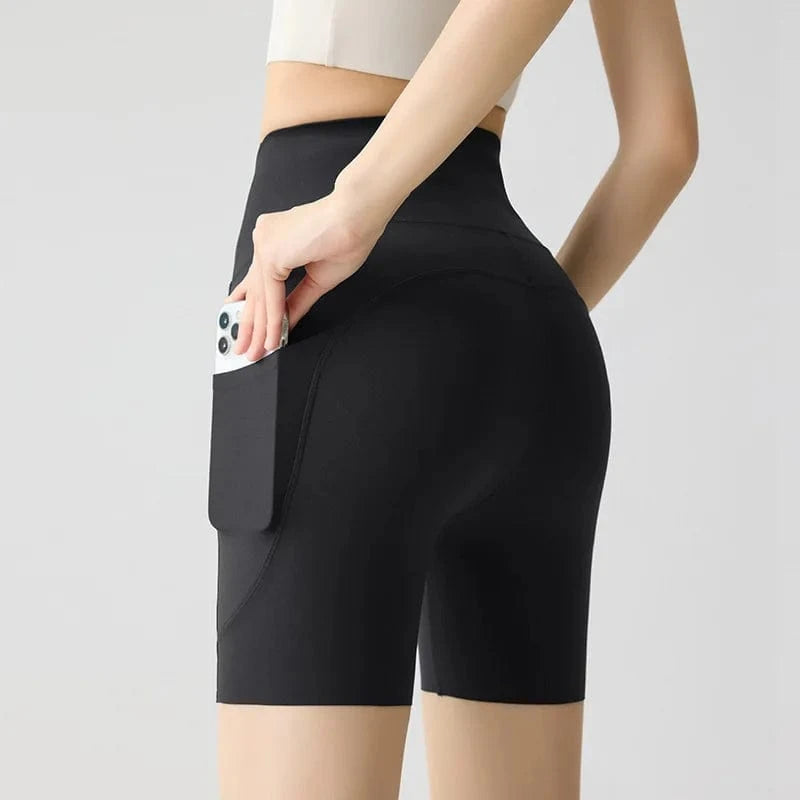Short Yoga Femme | Zen Double Pocket Black / XXL