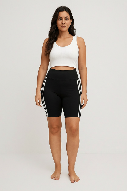 Short Yoga Femme | Zen Plus Rayures : un short pour votre confort. 