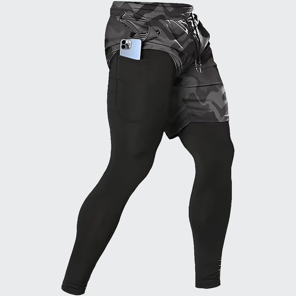 Short Yoga Homme | Zen 2en1 Maxlong : alliez confort et maintien  Black Camo / XXXL(90-100kg)