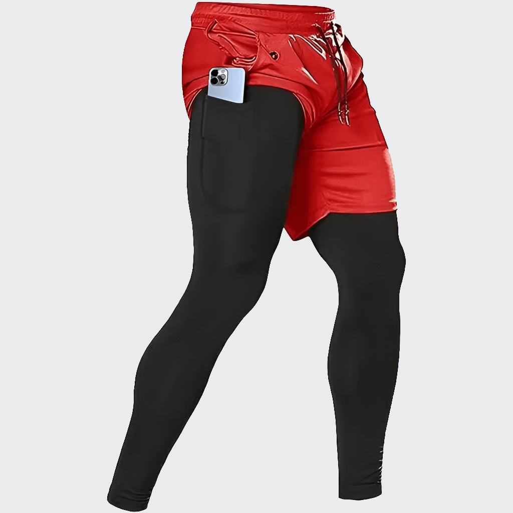 Short Yoga Homme | Zen 2en1 Maxlong : alliez confort et maintien  Red / XXXL(90-100kg)