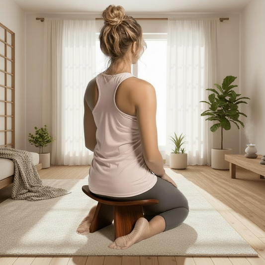 Tabouret Yoga | Méditation Coffee Claire 16cm : stabilité et maintien Coffee claire 42X21X16CM