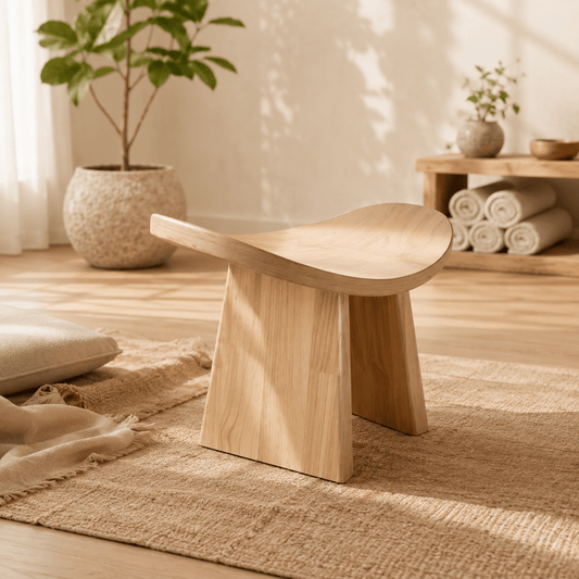 Tabouret Yoga | Méditation Coffee Claire 18cm : un soutien méditation Coffee clair 42X21X18CM