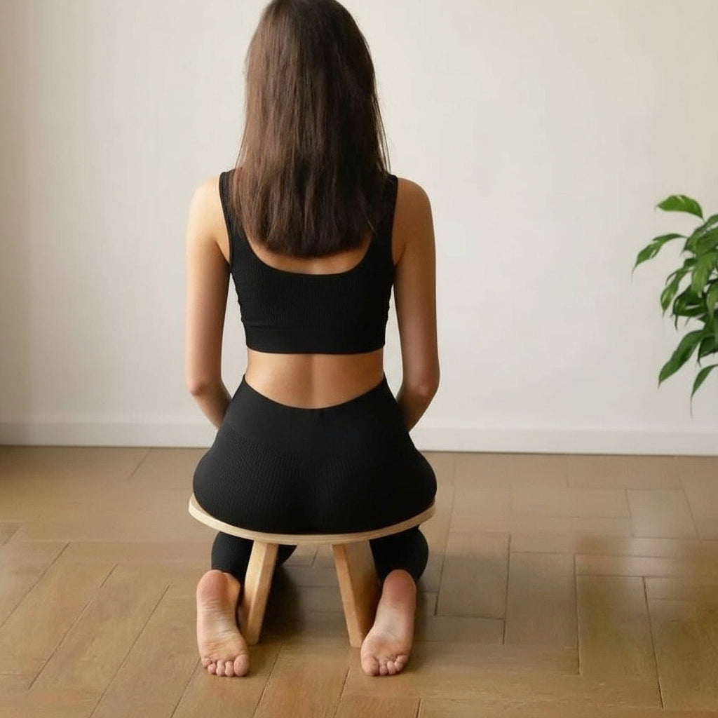 Tabouret Yoga | Méditation Coffee Claire 25CM Log 42x21x25cm