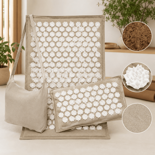 Tapis d'acupression | Set White 3 pièces : bien-être à domicile 3pcs set white
