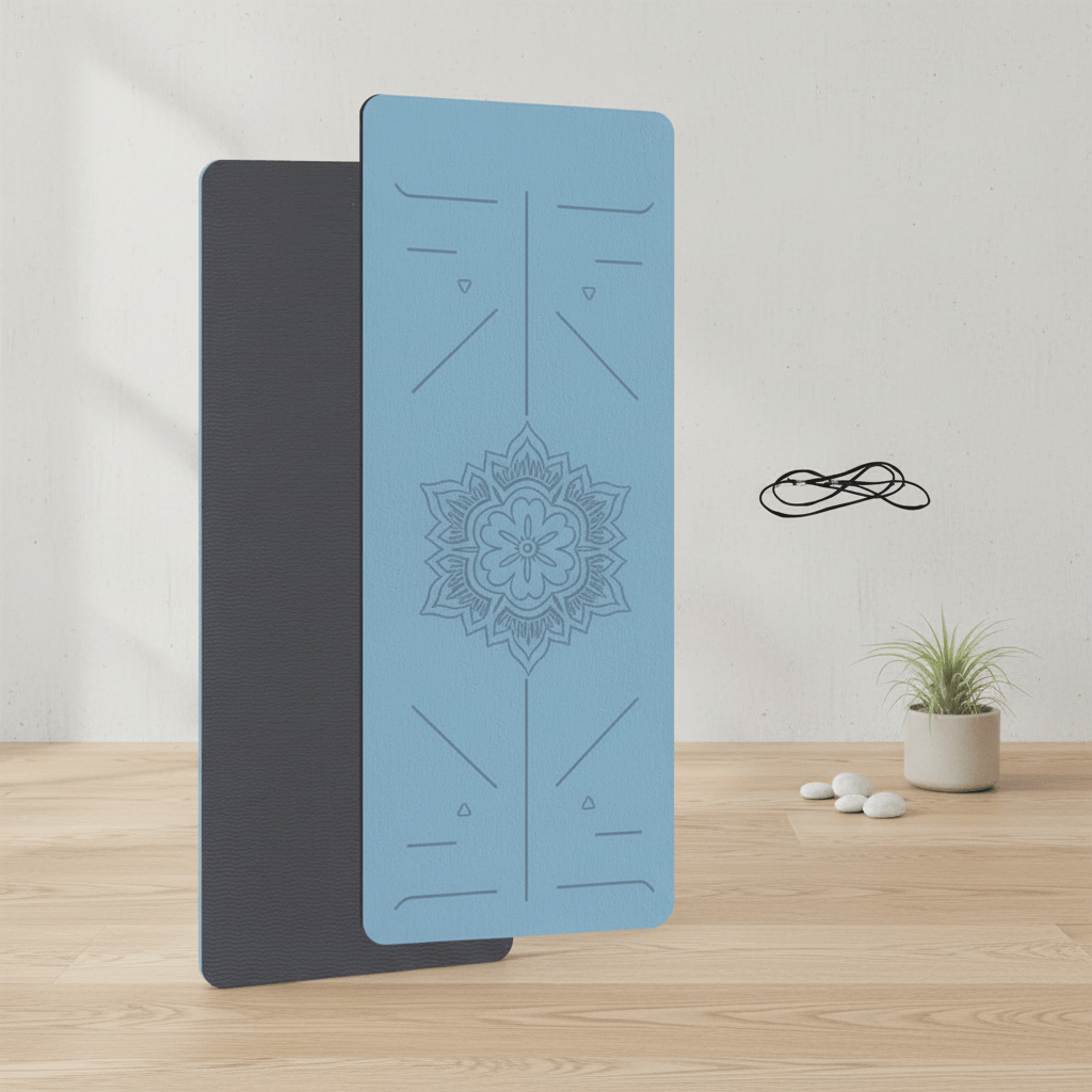 Tapis de Yoga  | Centre 6MM : antidérapant, épaisseur 6mm et confort blue black