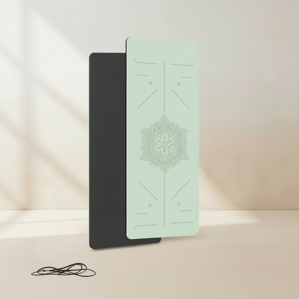 Tapis de Yoga  | Centre 6MM : antidérapant, épaisseur 6mm et confort Green  black