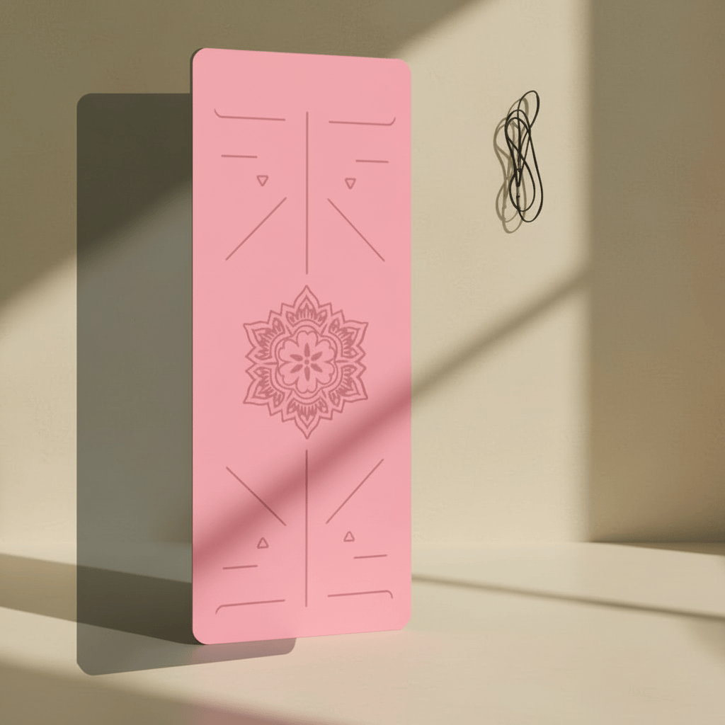 Tapis de Yoga  | Centre 6MM : antidérapant, épaisseur 6mm et confort pink Gray