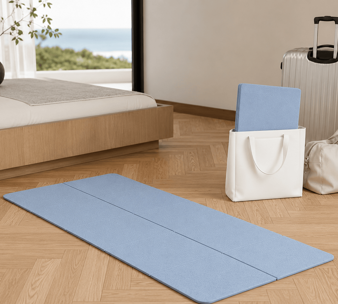 Tapis de Yoga de Voyage 4mm Pliable & Compact | ZenYopi blue