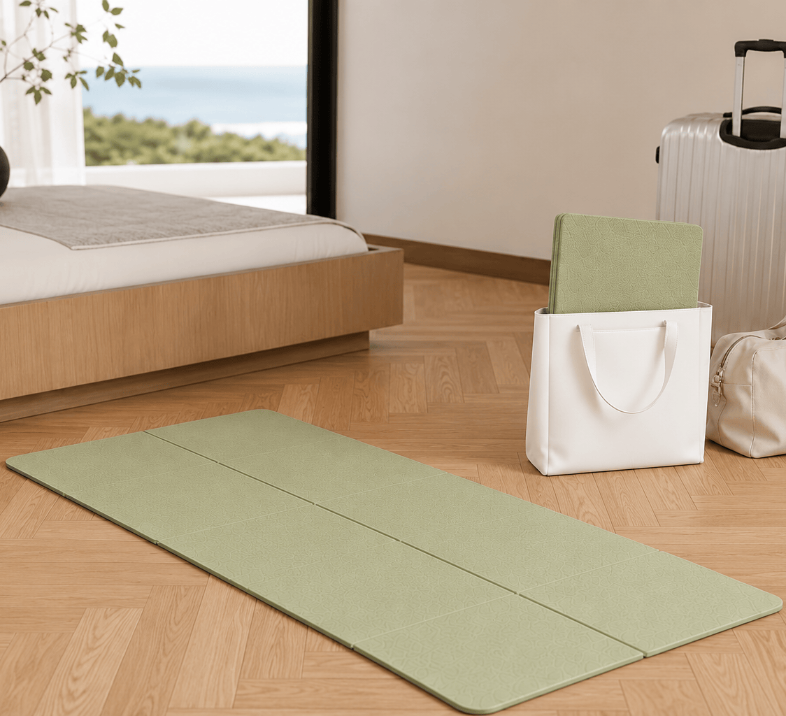Tapis de Yoga de Voyage 4mm Pliable & Compact | ZenYopi Matcha Green