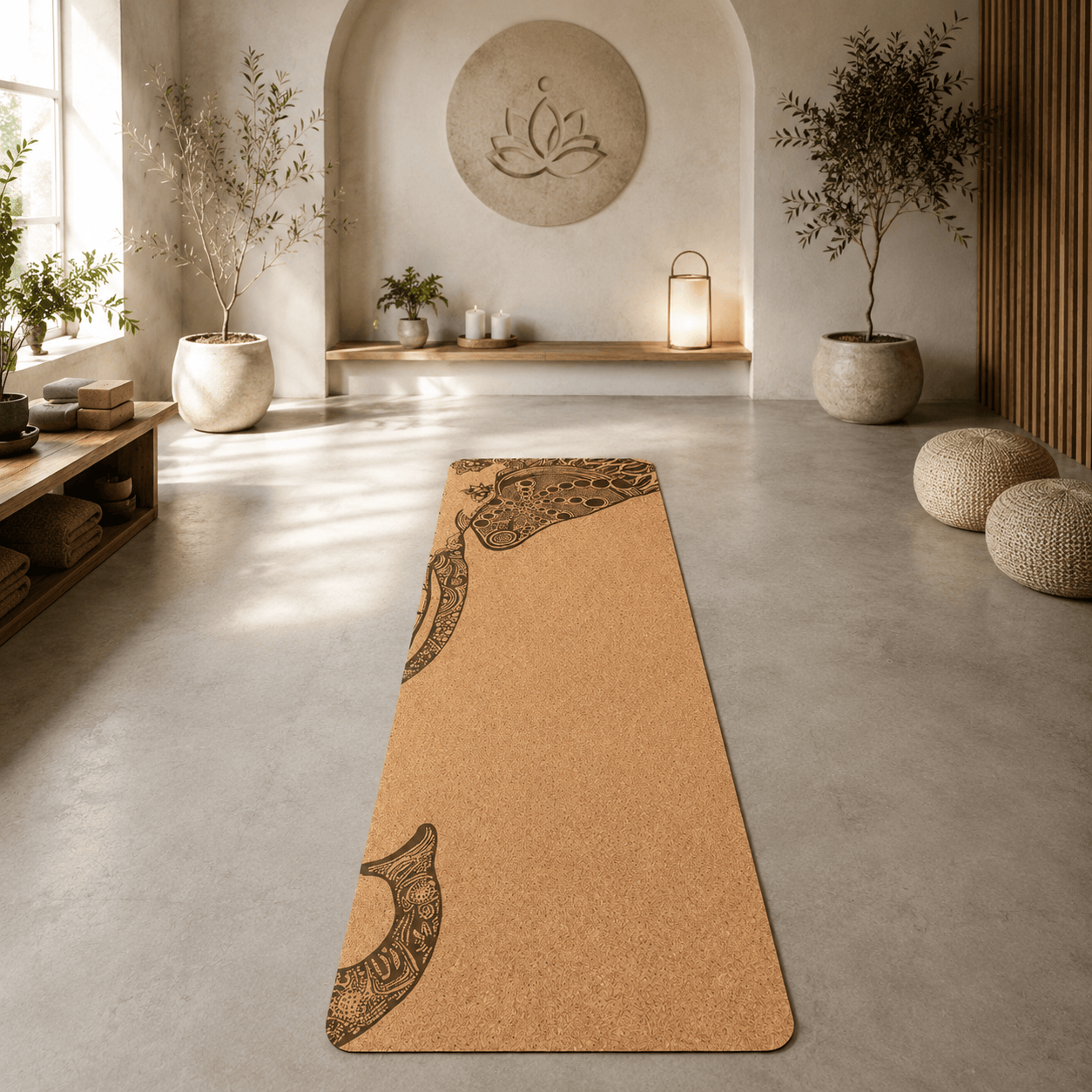 Tapis de yoga en liège Naturel Éléphant 6 mm : Antidérapant & Confort Elephant / 183cmX57cmX6mm