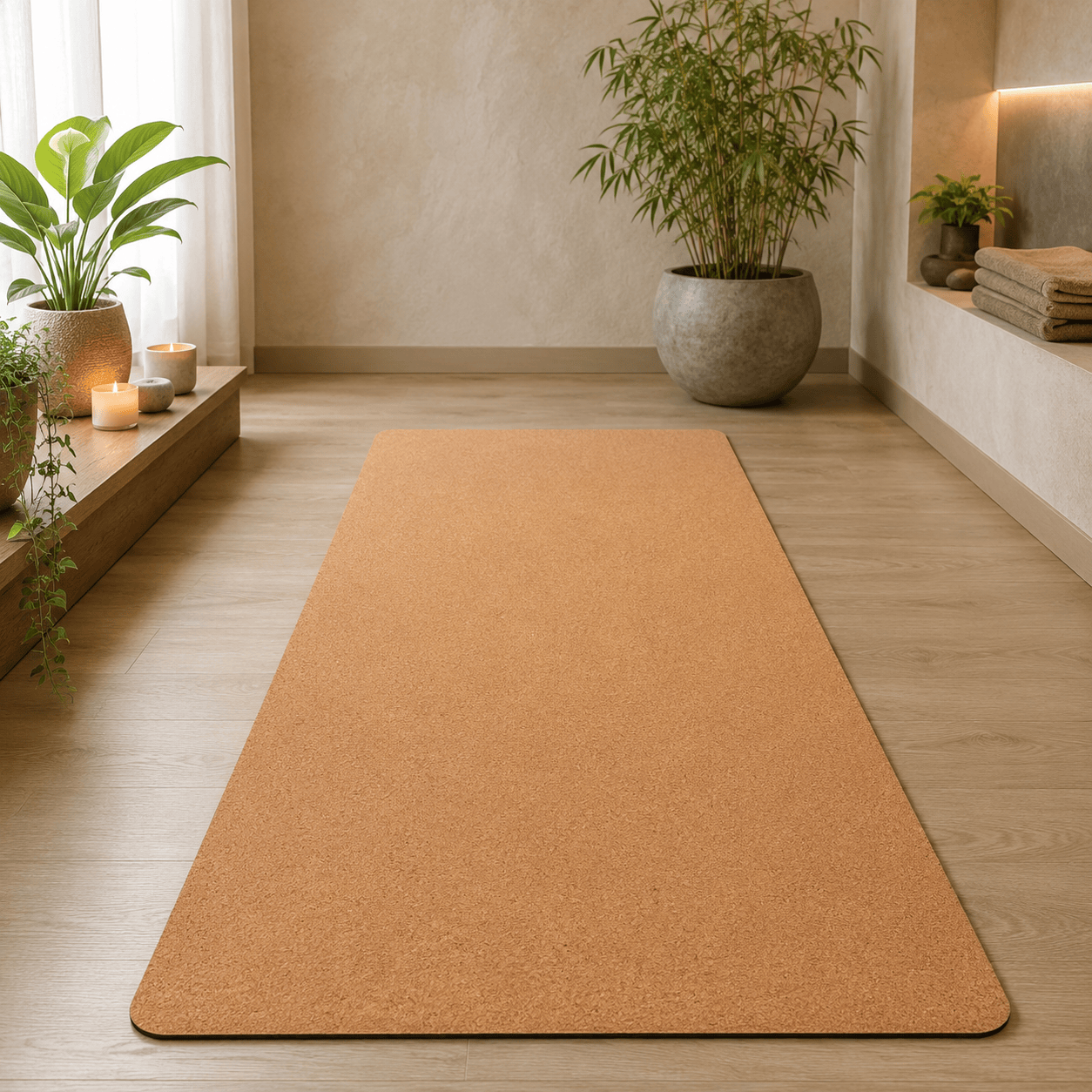 Tapis de yoga en liège | Naturel Neutre 6 mm : luxueux et naturel Liege Naturel