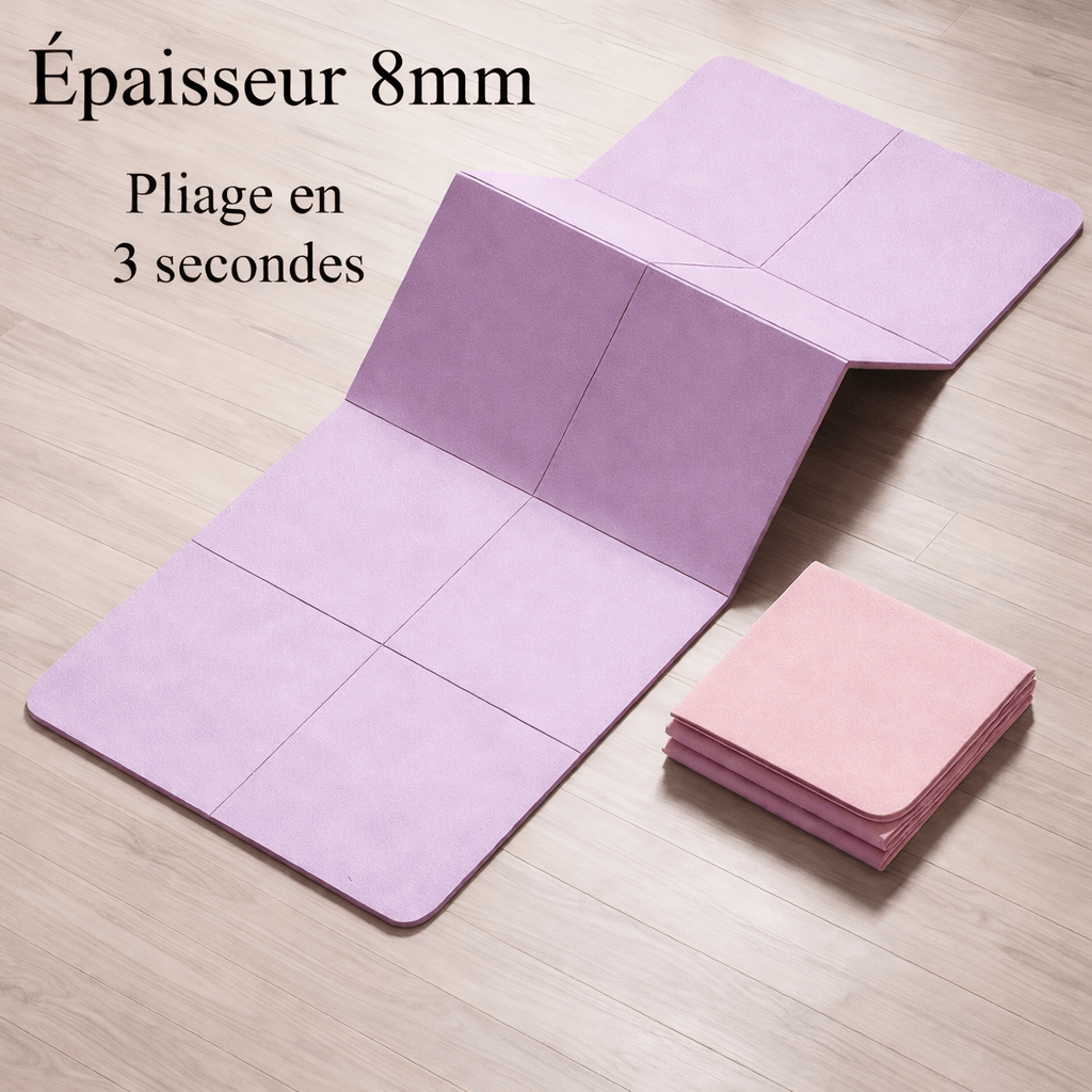 Tapis de Yoga Large 80cm | 183x80 : confort 6mm, rangement facile 80cm Violet 6mm